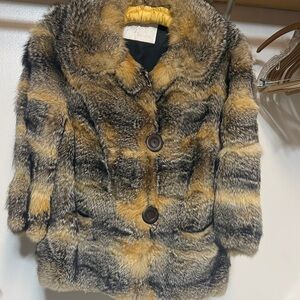 Vintage Fox Fur Coat with Button Closure